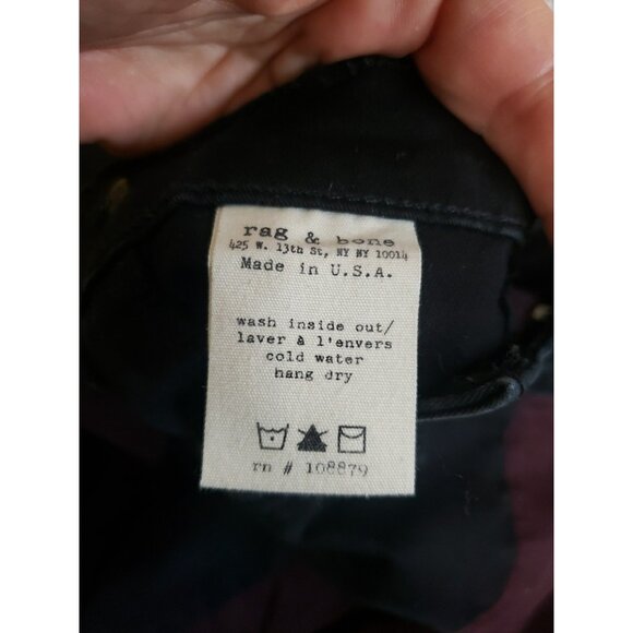 Rag & Bone Skinny Jeans Womens 26  Black Wine Striped Tuxedo Stretch 29 Inseam - Picture 7 of 8